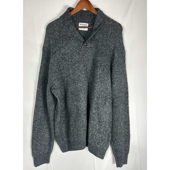Old Navy Other - Old Navy Men Shawl Collar Cardigan Grey Size XXL Wool Blend Preppy Academia